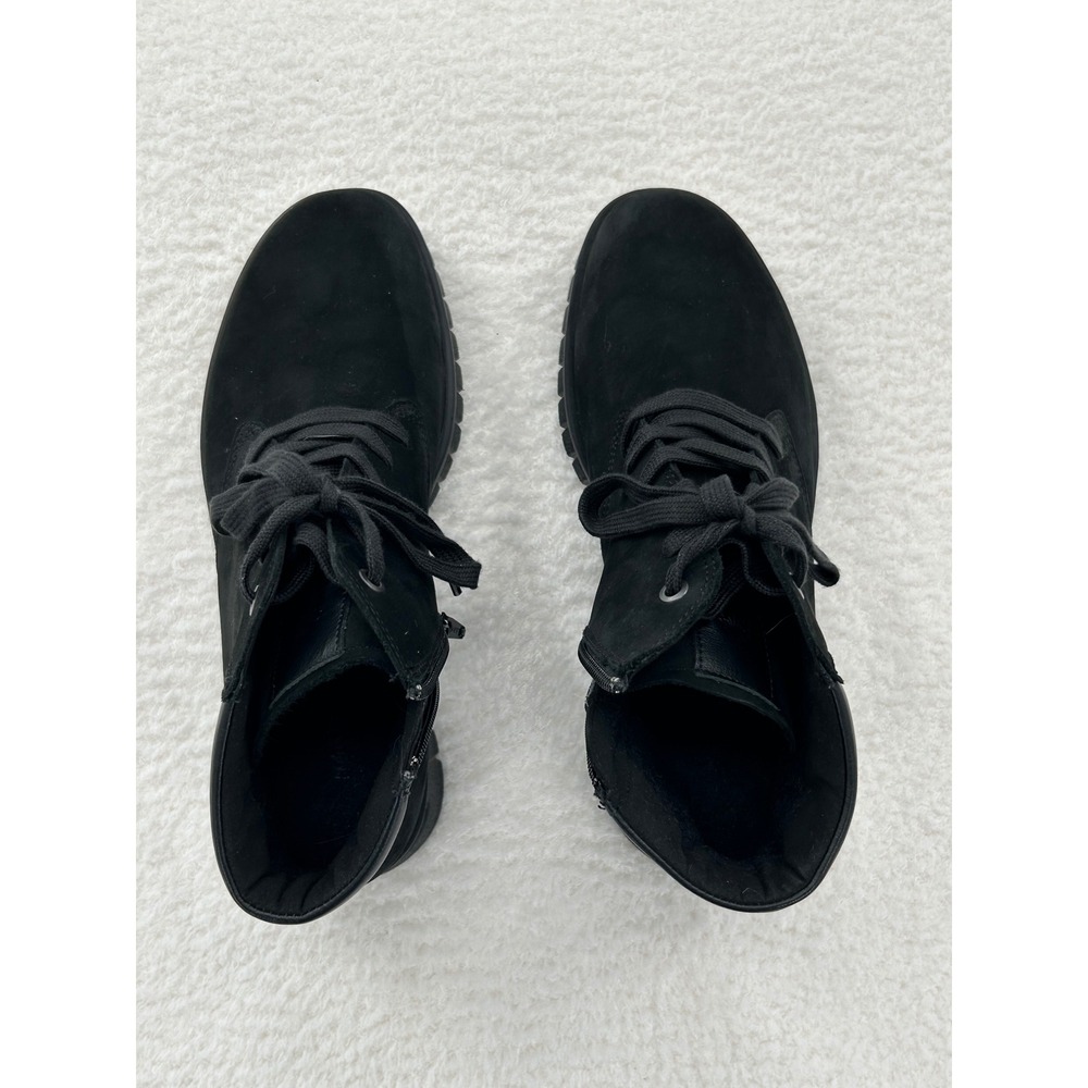 Hartjes XS Extralight Black Nubuck Lace Up Side Zip Ankle Boots 2812 2202 H 5.5
